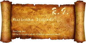 Ruzicska Ildikó névjegykártya