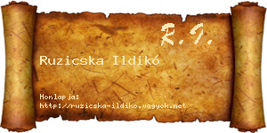 Ruzicska Ildikó névjegykártya